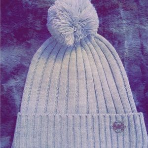 Women's Gray Michael Kors Beanie With Pom Pom